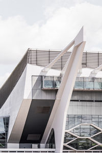 Low angle view of modern building against sky