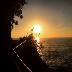 Scenic view of sea at sunset