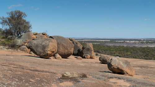 Landscape around the wave rock, famous place in the outback of western australia