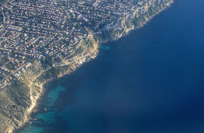 High angle view of sea shore