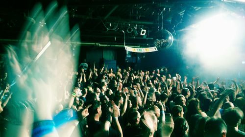 Crowd enjoying music concert