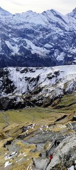 Scenic view of snowcapped mountains