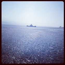 Boat sailing in sea