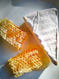 High angle view of orange on table