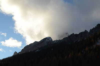 Low angle view of mountains against sky