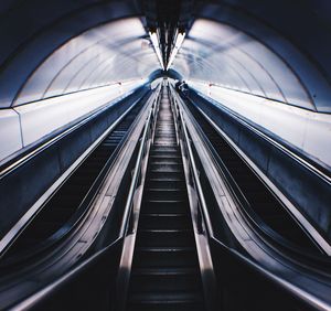 Low angle view of escalator