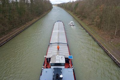 High angle view of bridge over river