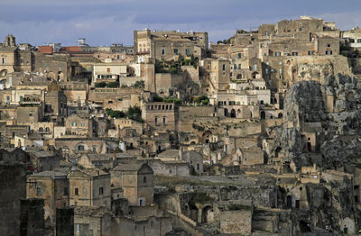 Matera, italy, on a day with dramatic sky