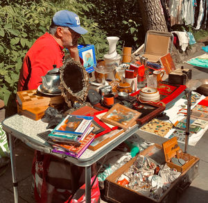 Man working at market stall