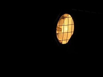 Low angle view of illuminated window