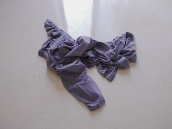 High angle view of shoes on floor