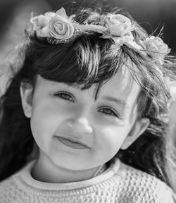 Close-up portrait of a smiling girl