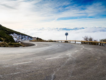 Road against sky during winter