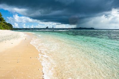 Scenic view of beach against sky