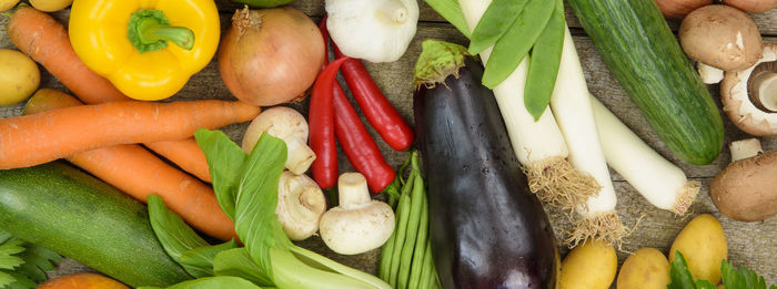 Arrangement of fresh vegetable fruits