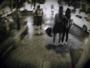 People walking on road