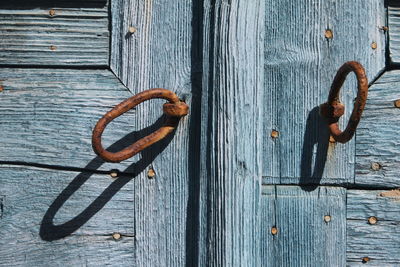 Close-up of old wooden door