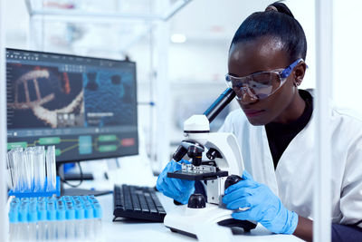 Female scientist working in laboratory