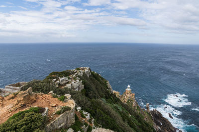 High angle view of sea against sky