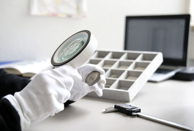 Man working on table