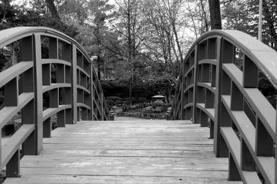 Empty footbridge in park