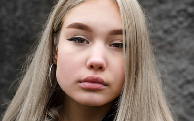 Close-up portrait of teenage girl