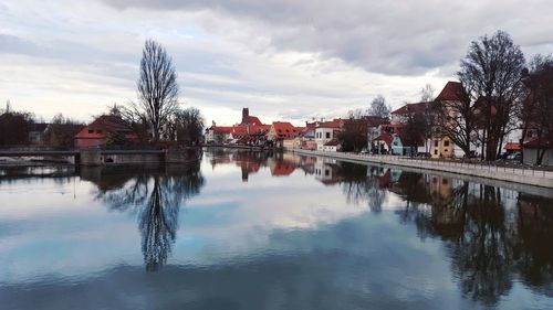 Reflection of clouds in river