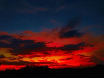 Scenic view of dramatic sky during sunset