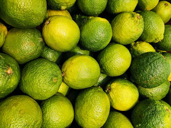 Full frame shot of lemons in market