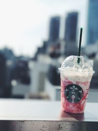 Close-up of drink on table