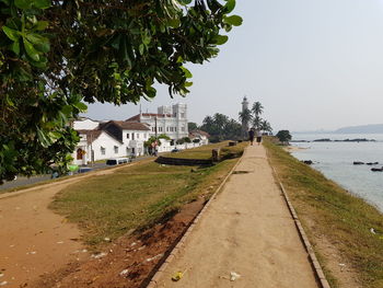 Scenic view of beach against clear sky