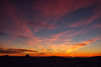 Scenic view of dramatic sky during sunset