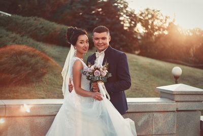 Young couple holding hands