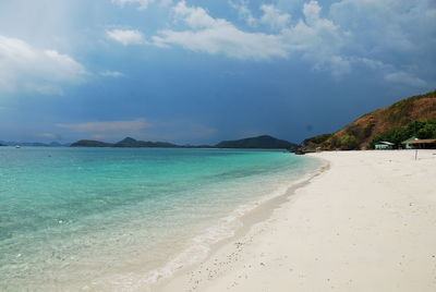 Scenic view of beach against sky