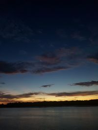 Scenic view of lake against sky at sunset