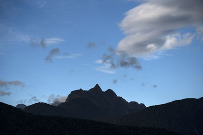 Low angle view of mountain against sky