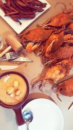 Close-up of food on table