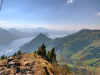 Scenic view of mountains against sky