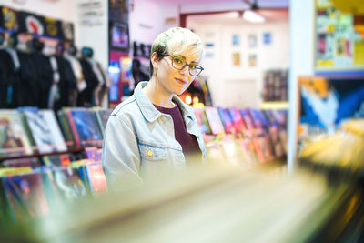 Portrait of woman standing in store