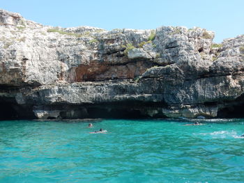 People swimming in sea