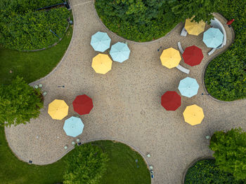 High angle view of empty road