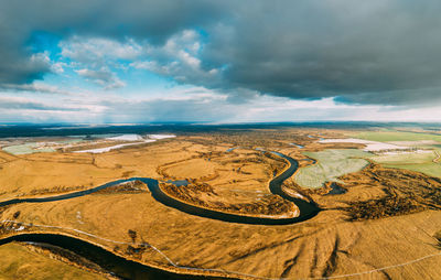 Aerial view of landscape against sky