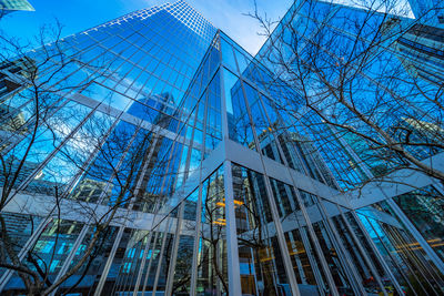 Low angle view of modern building against sky