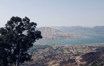 Scenic view of mountains against clear sky