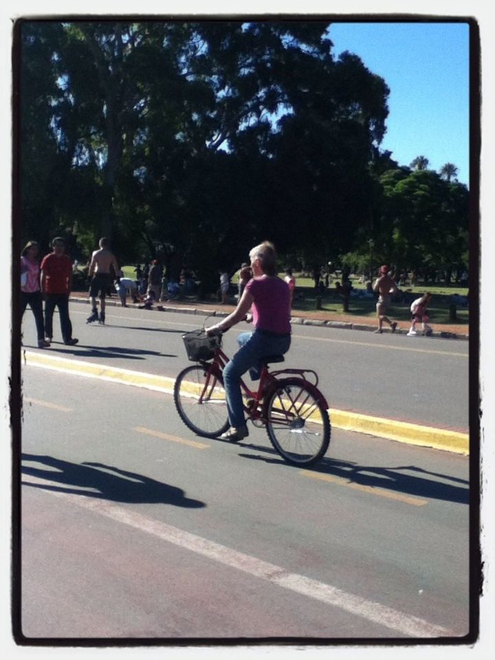 transportation, mode of transport, land vehicle, bicycle, riding, tree, road, street, men, on the move, lifestyles, car, cycling, full length, leisure activity, travel, motion, walking