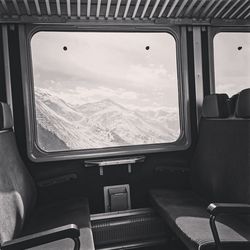 View of train from airplane window