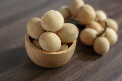 Close-up of peanuts on table