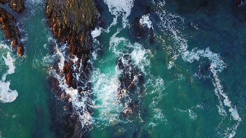 High angle view of sea wave