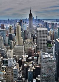 Aerial view of buildings in city