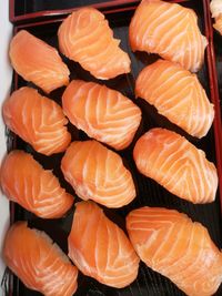 Full frame shot of orange fish for sale at market